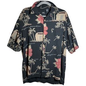 Silk Icon Men's Hawaiian Shirt Size L
